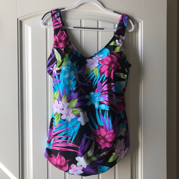 Swimsuits for All - Draped Tummy Control One-piece - Picture 2 of 4